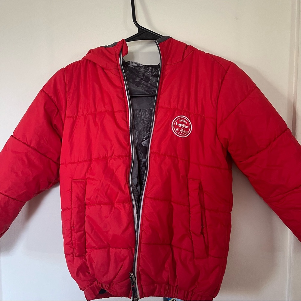 Wed’ze Decathlon Puffer revesible jacket ski jacket with hood, 8 year